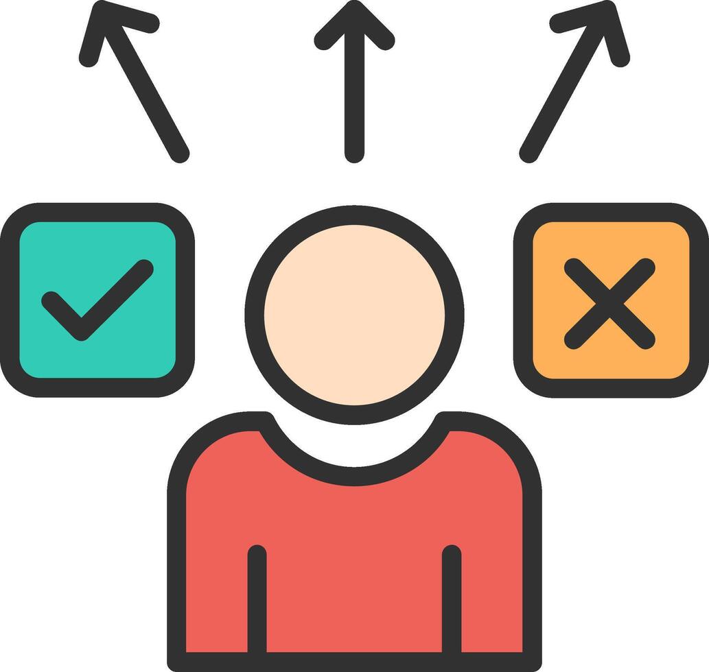 Decide Iconic Line Form vector