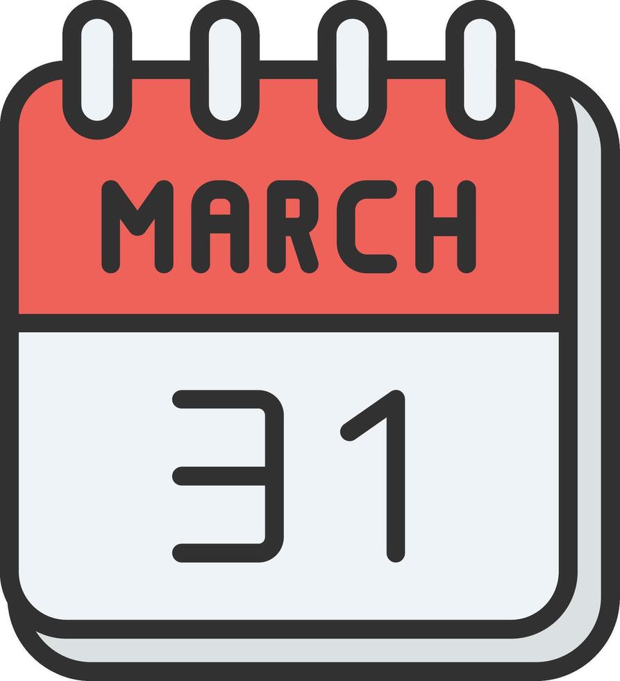 31 March Flat Design Piece vector
