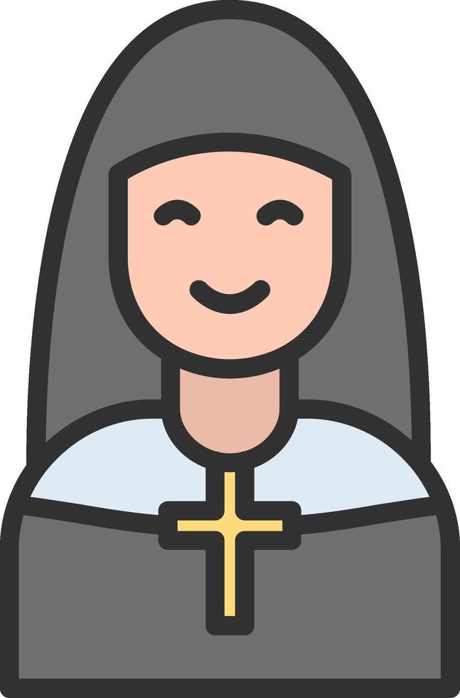 Nun Color Stroke Symbol vector