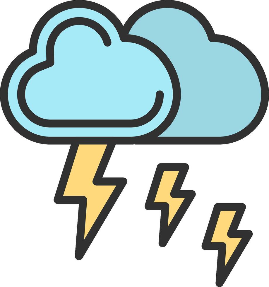 Inclement Weather Outlined Line Artwork vector