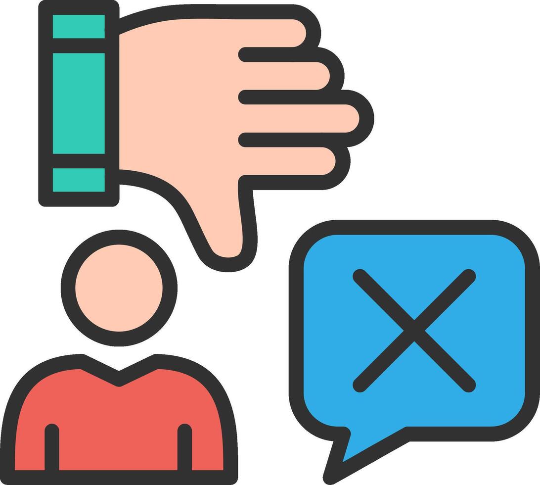 Negative vote Simplified Line Mark vector