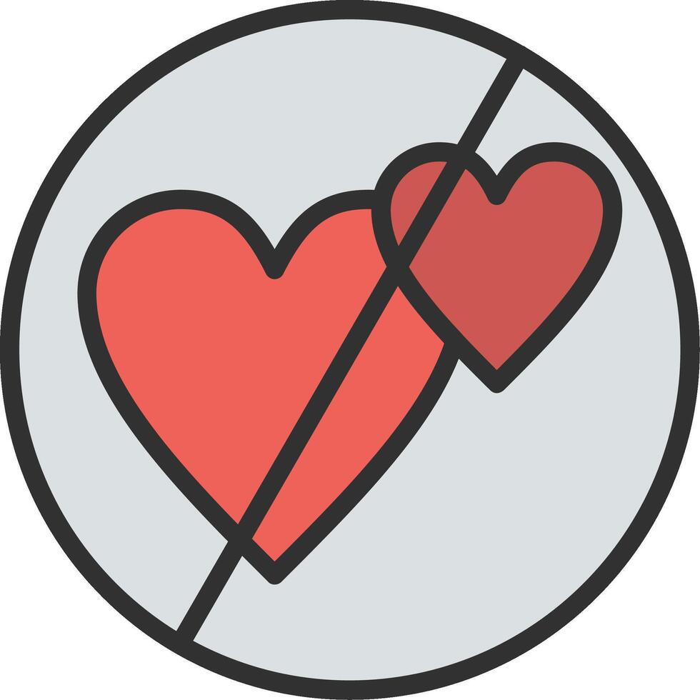 No love Isometric Web Illustration vector