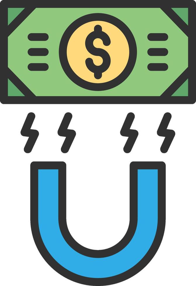 Money Magnet Color Stroke Symbol vector