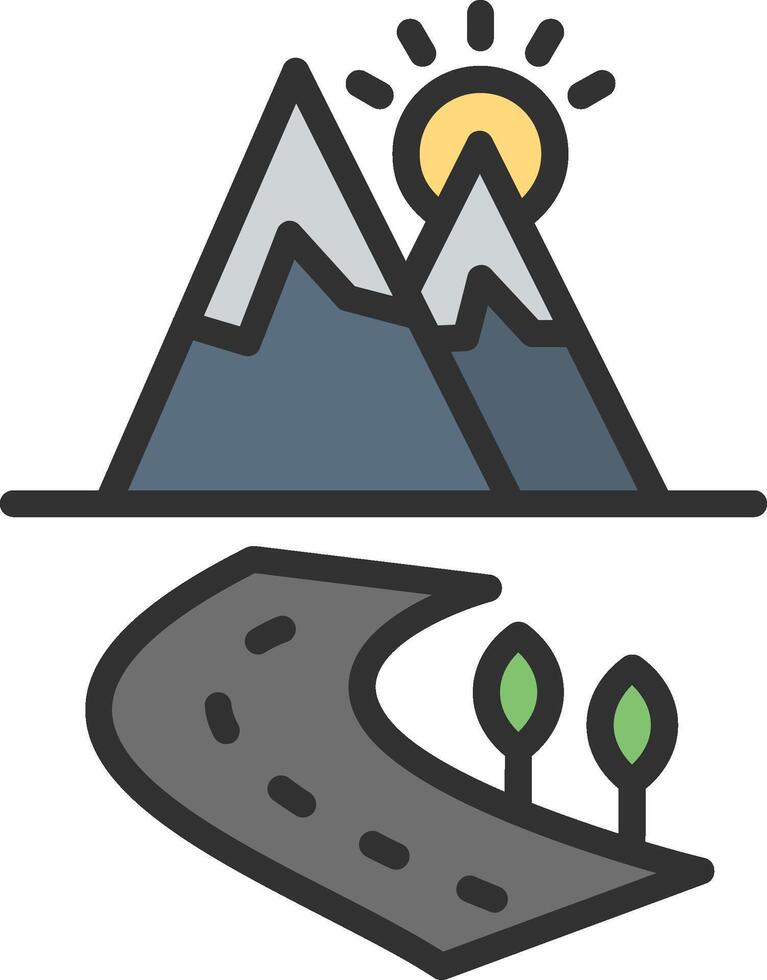 Path way Hand-Drawn Sketch Symbol vector