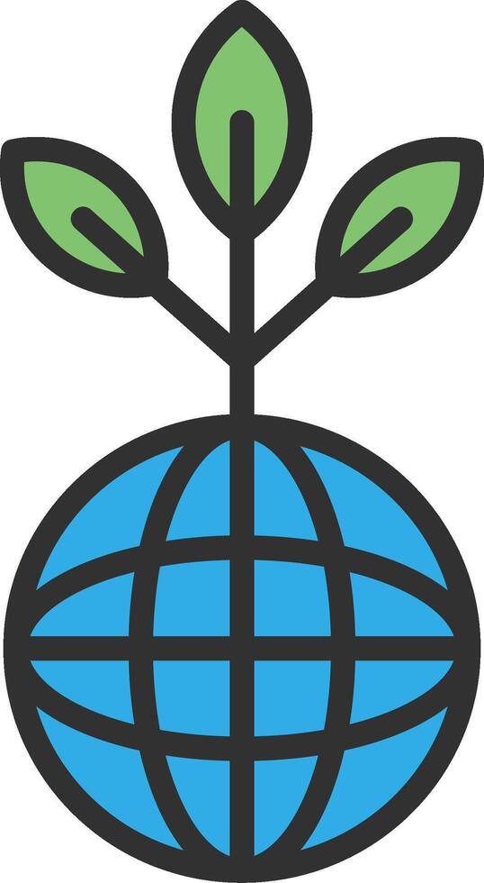 Green Planet Futuristic App Badge vector
