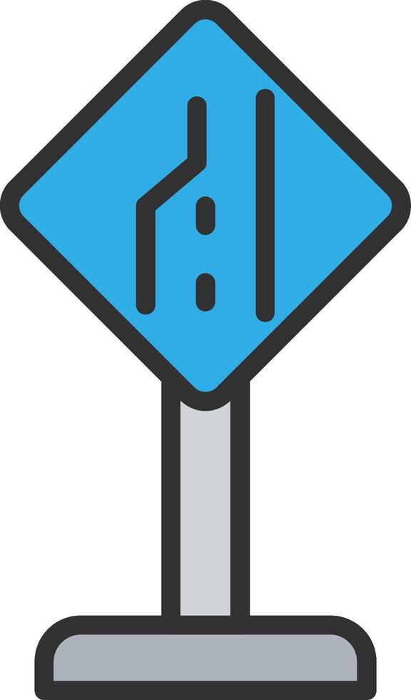 End Of Additional Lane UX Focused Shape vector