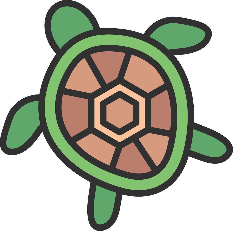 Turtle Shadowed Flat Design vector
