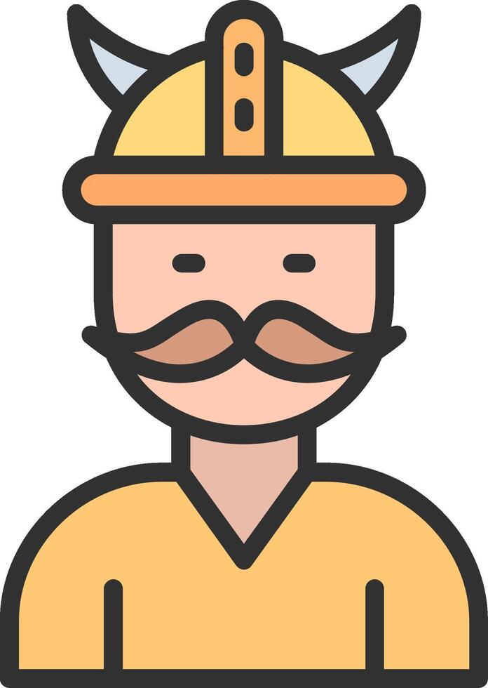 Viking Stylized Flat Drawing vector