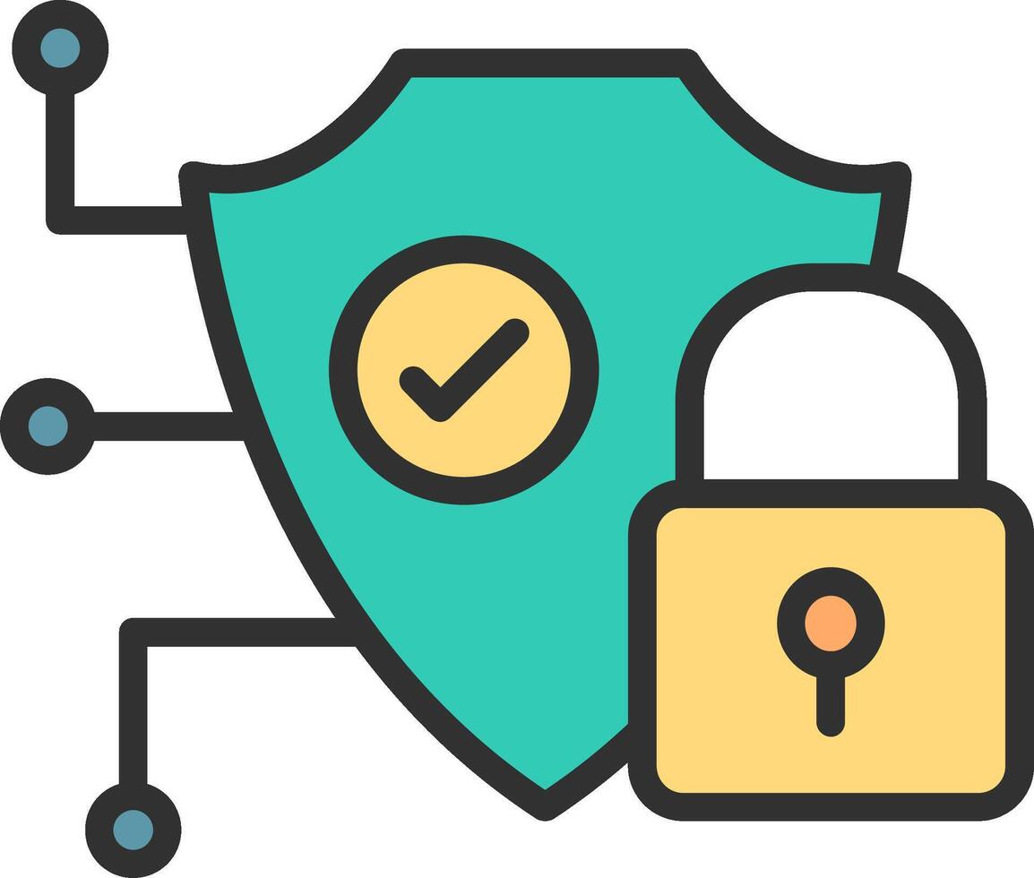 Security Outlined Line Artwork vector