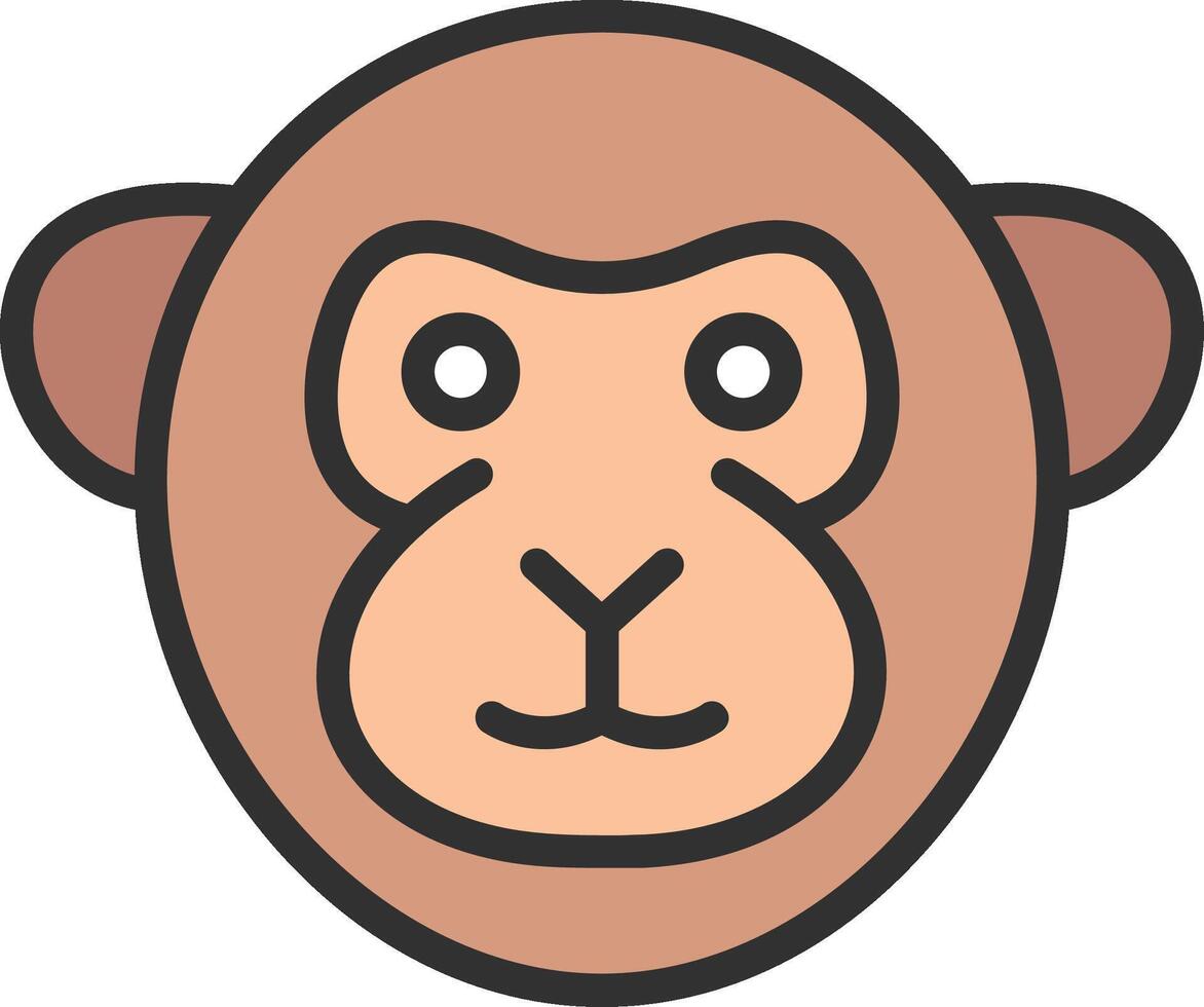 Capuchin Outlined Concept Piece vector