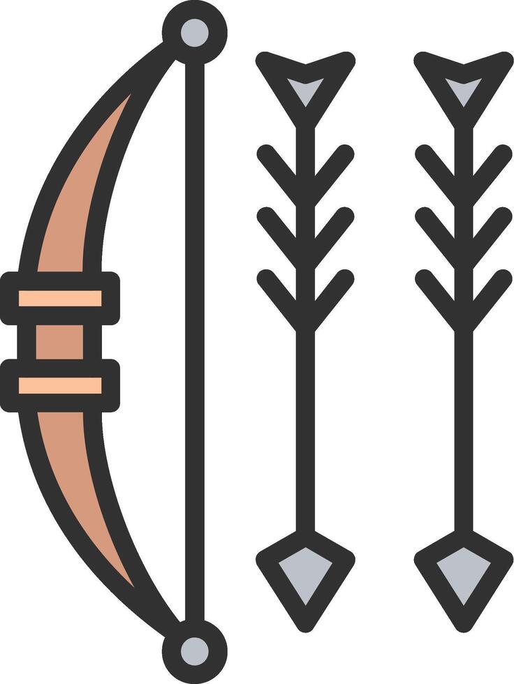 Bow And Arrow Soft Outline Graphic vector