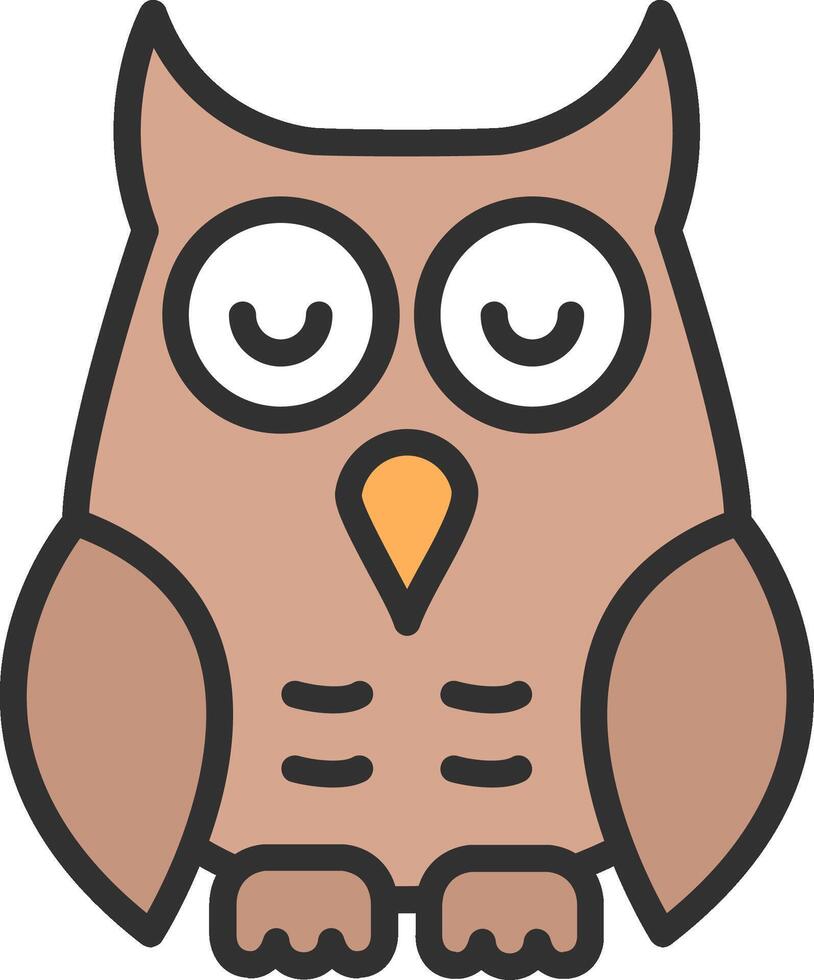 Owl Minimal Art Object vector
