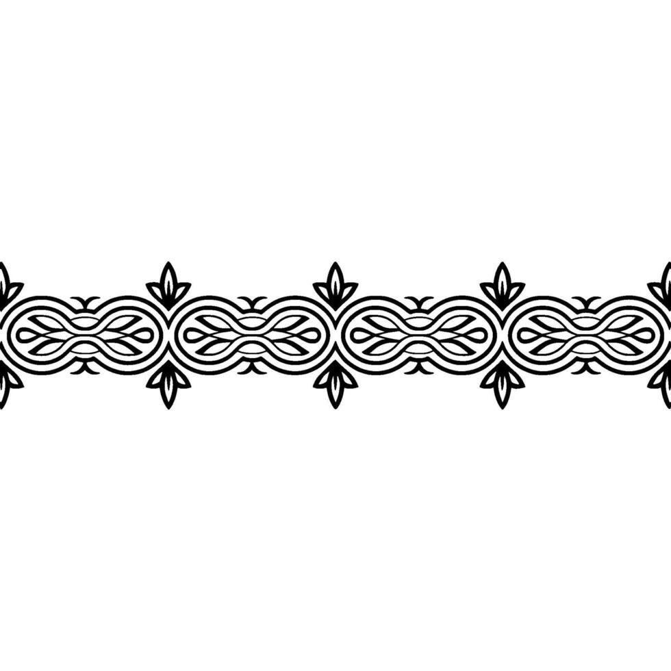 Elegant Black and White Ornamental Border, Decorative Element. vector