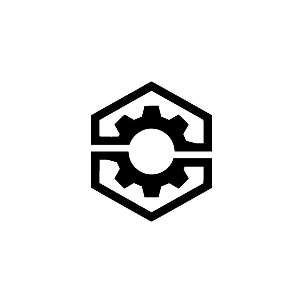 Modern Gear , Tech , Minimalist. vector