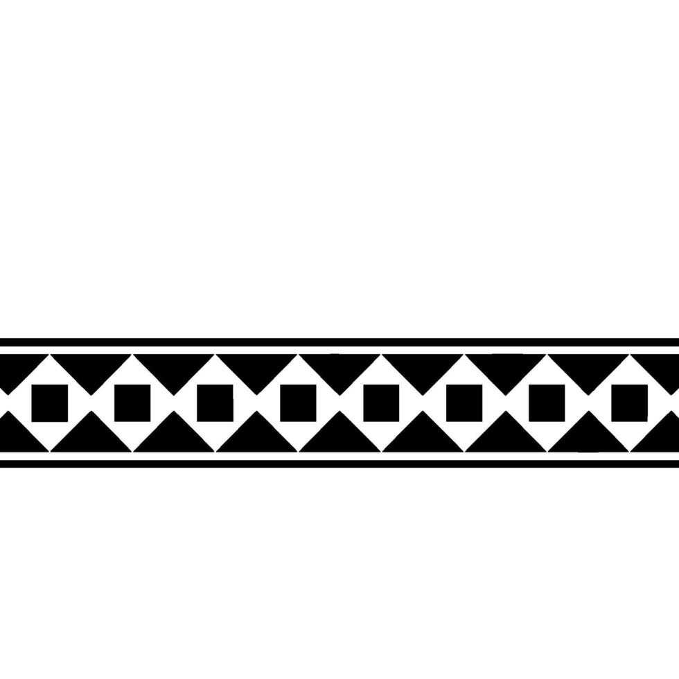 Geometric Border Pattern, Black and White Element. vector
