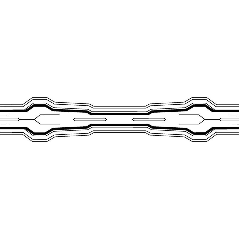 Abstract Geometric Circuitry on White Background Futuristic, Minimalist. vector
