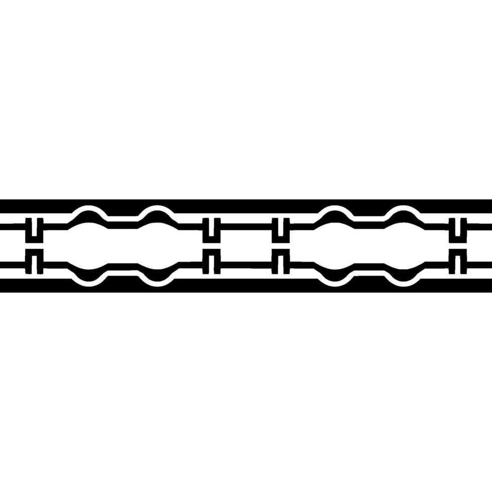 Geometric Border Modern Black White Element. vector