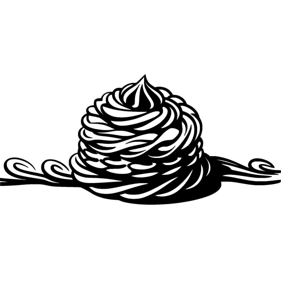 Abstract Spaghetti Illustration in Bold Black White Art. vector