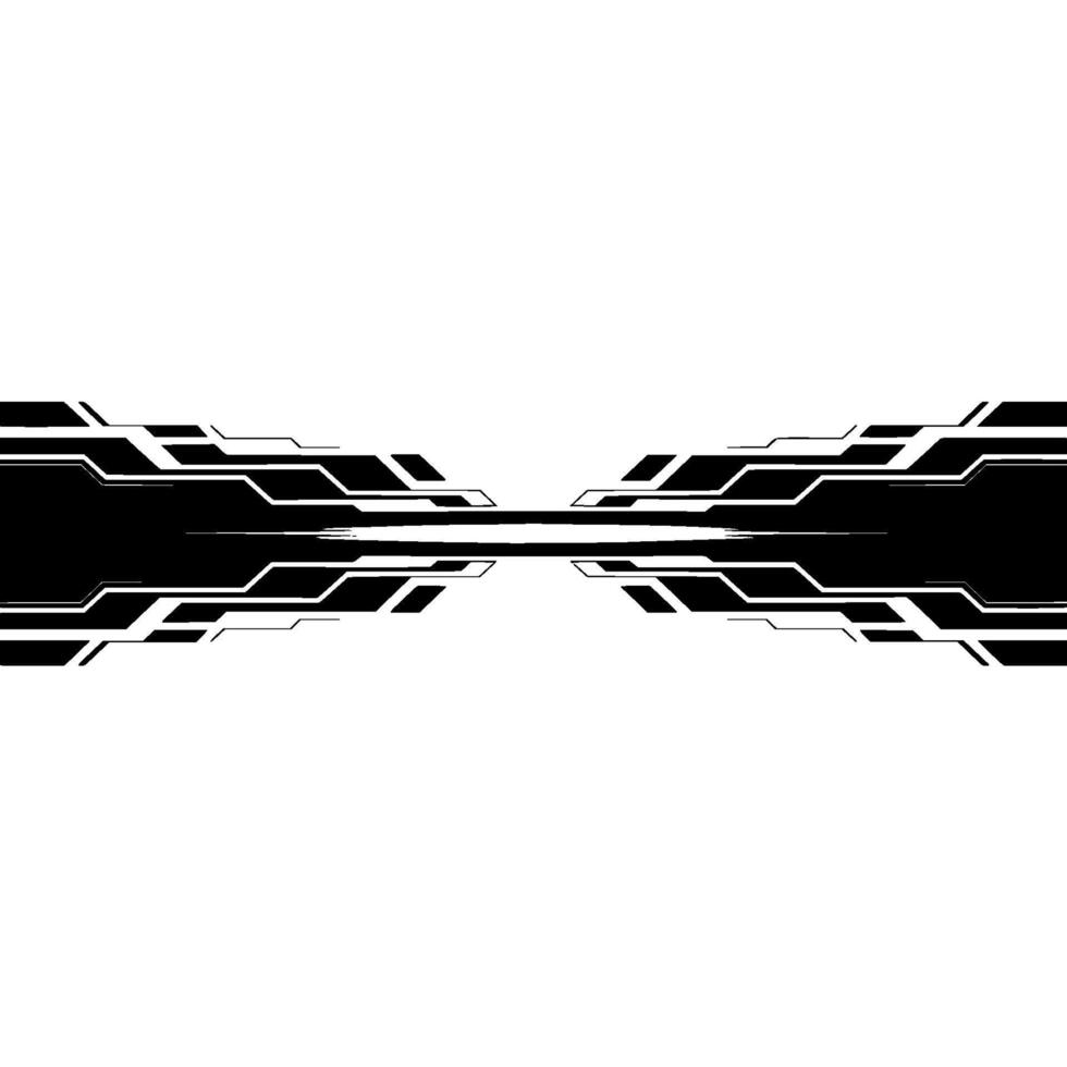 Futuristic Tech Banner Black White Abstract. vector