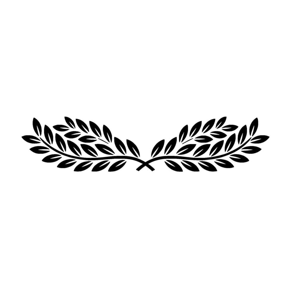 Elegant Laurel Wreath Black and White Silhouette. vector