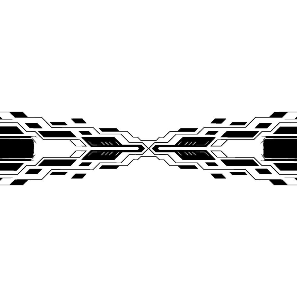 Futuristic Tech Border Geometric Grayscale. vector