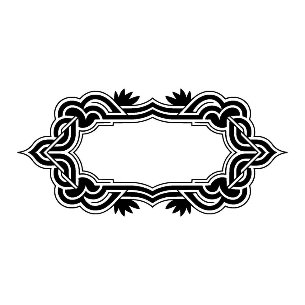 Geometric Art Deco Frame with Floral Elements. vector