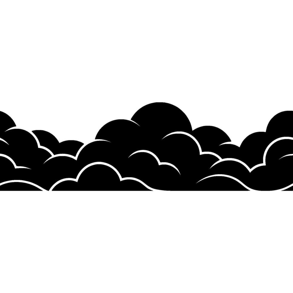 Minimalist Black Cloud Border, Modern Element. vector