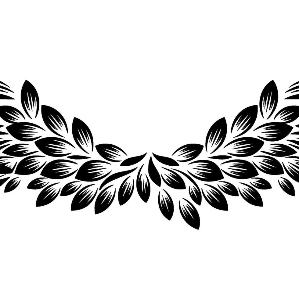 Elegant Black Leaf Floral on Gradient Background. vector