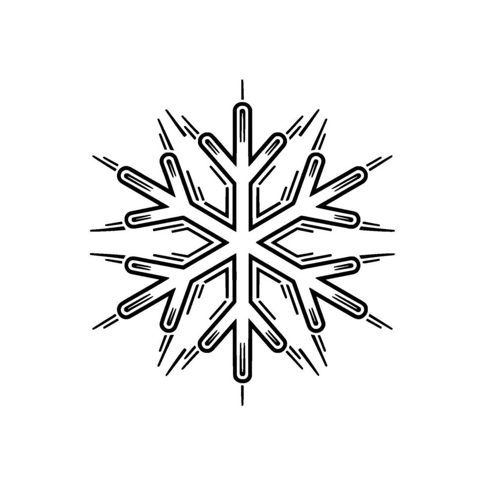 Geometric Snowflake Minimalist Winter. vector