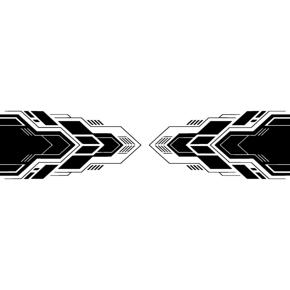Abstract Geometric Technology Black White Arrows. vector