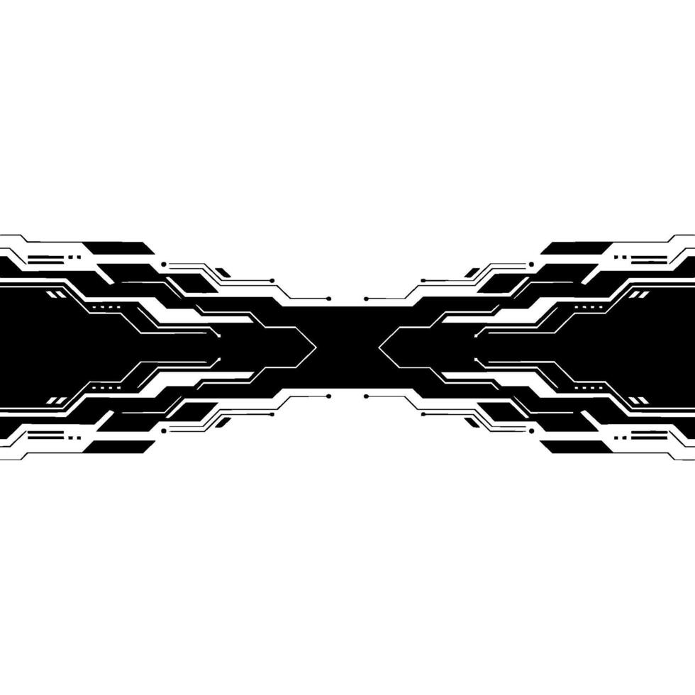 Futuristic Tech Background with Circuit Board Elements in Black and Teal. vector