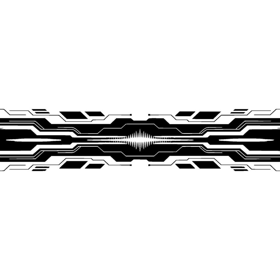 Futuristic Tech Border , Soundwave Center, Minimalist. vector