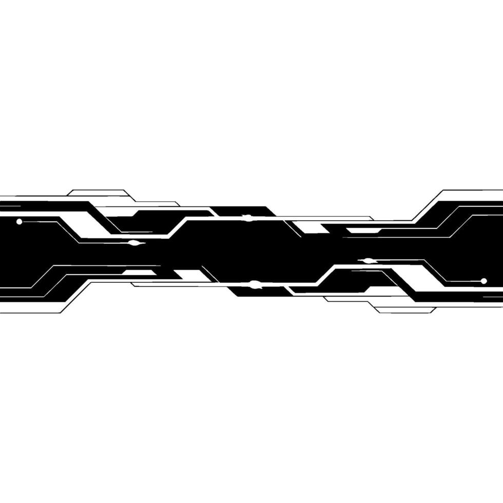 Futuristic Tech Banner Black and White Circuitry with Sparkle. vector