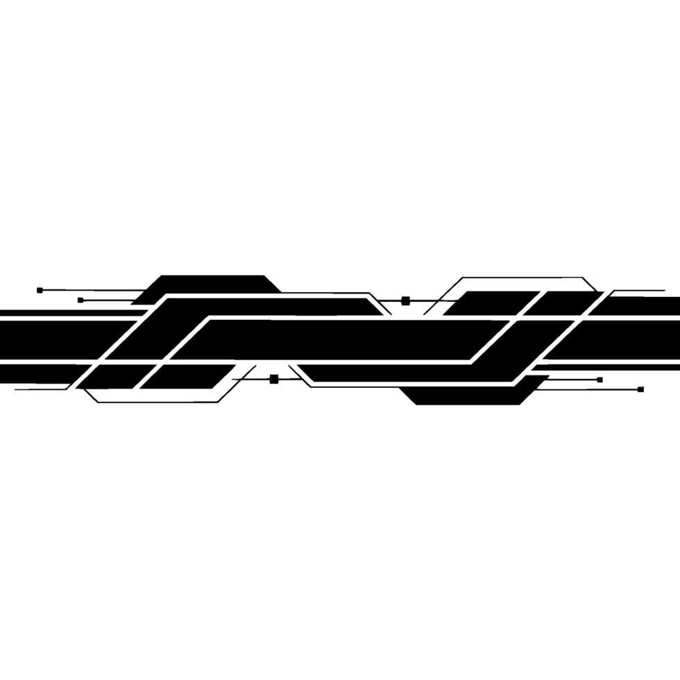 Abstract Techy Black Lines on White Background. vector