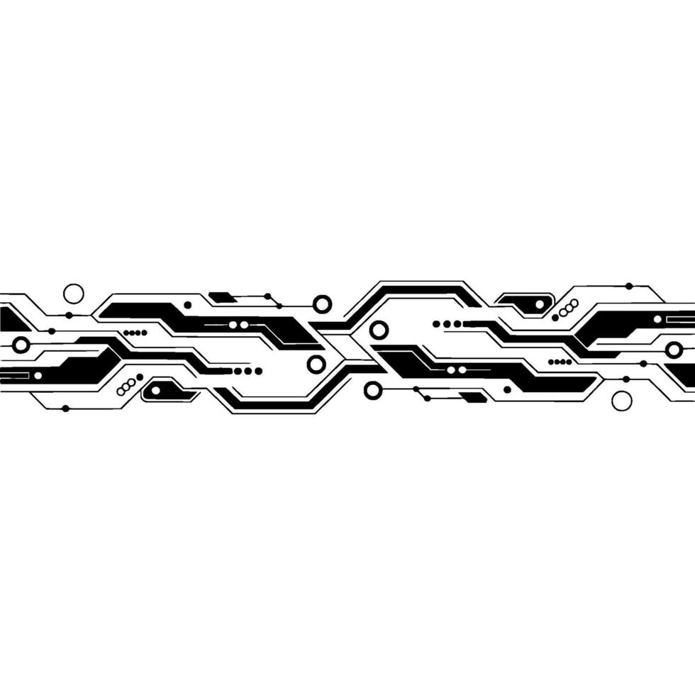 Minimalist Tech Circuit Board on White Background. vector