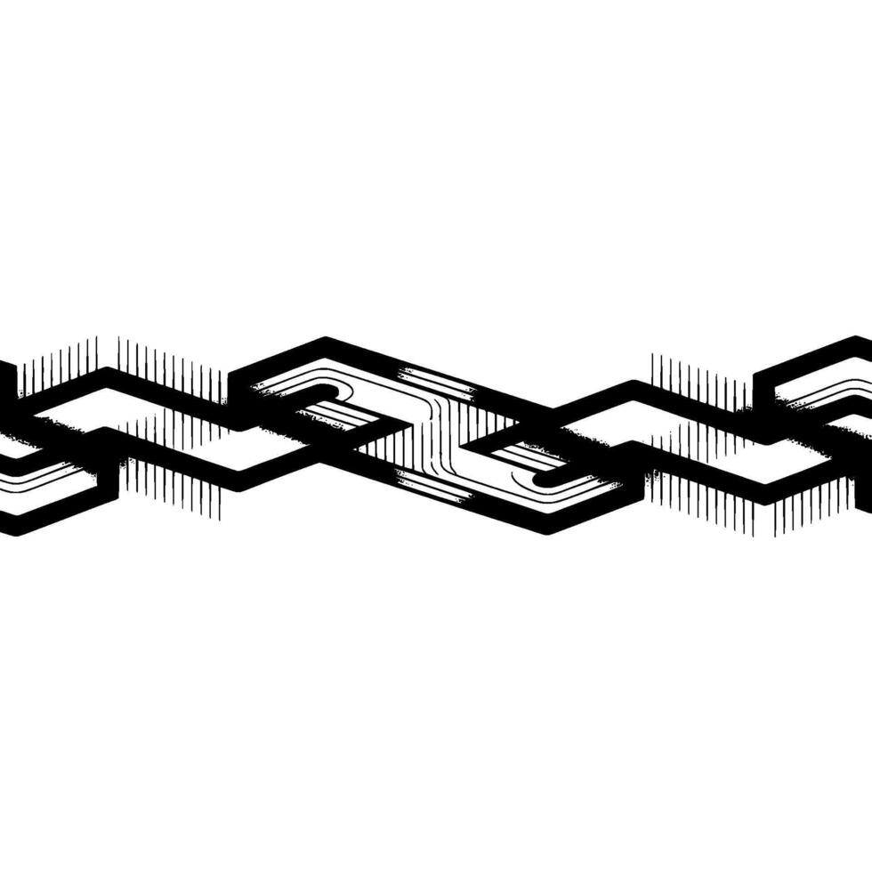 Abstract Geometric Black White Illustration, Element. vector