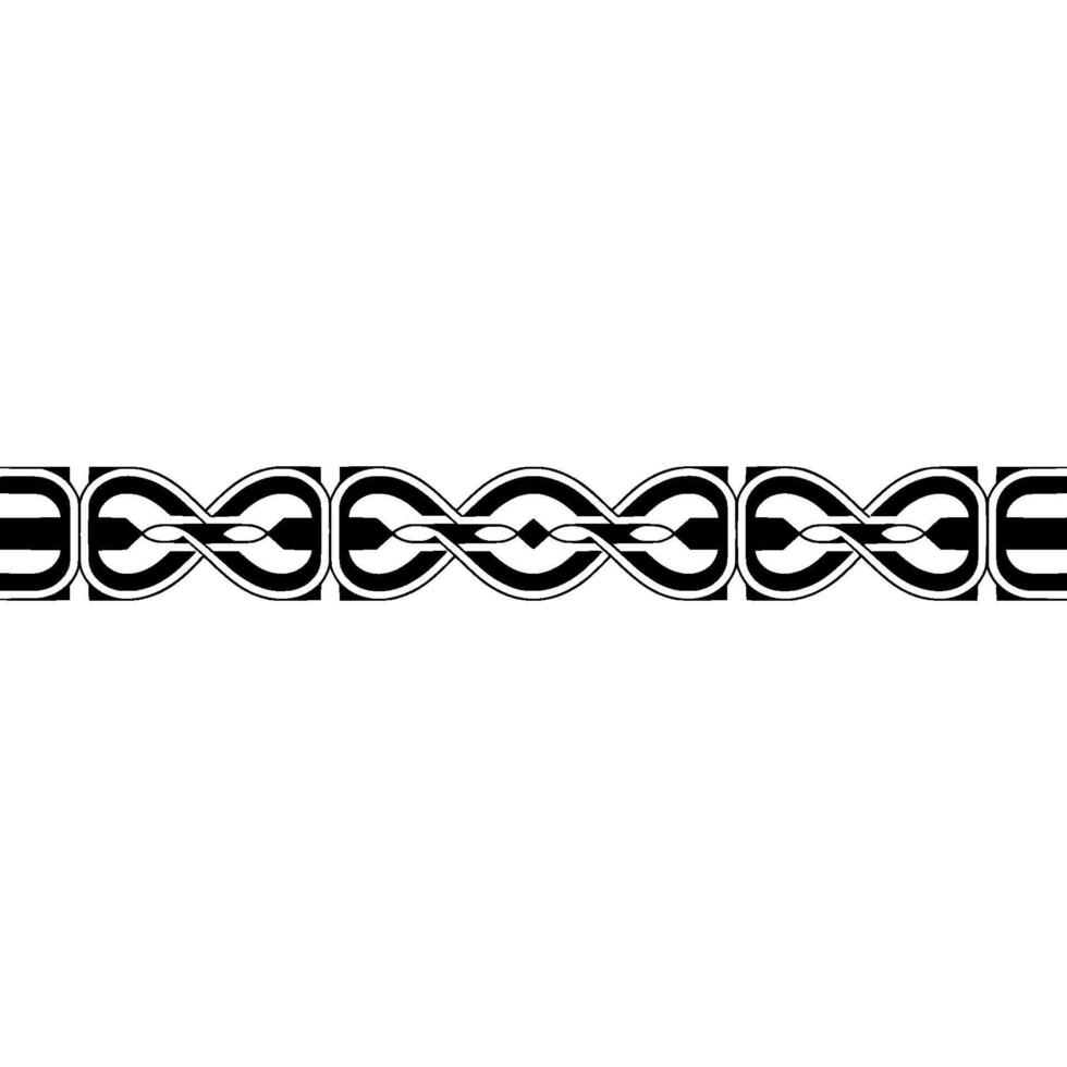 Elegant Geometric Border Black and White. vector