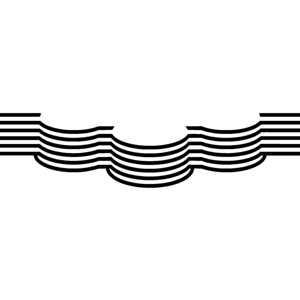 Minimalist Black and White Striped Abstract, Modern. vector