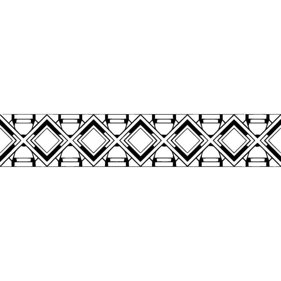 Geometric Border , Black and White, Modern Pattern. vector