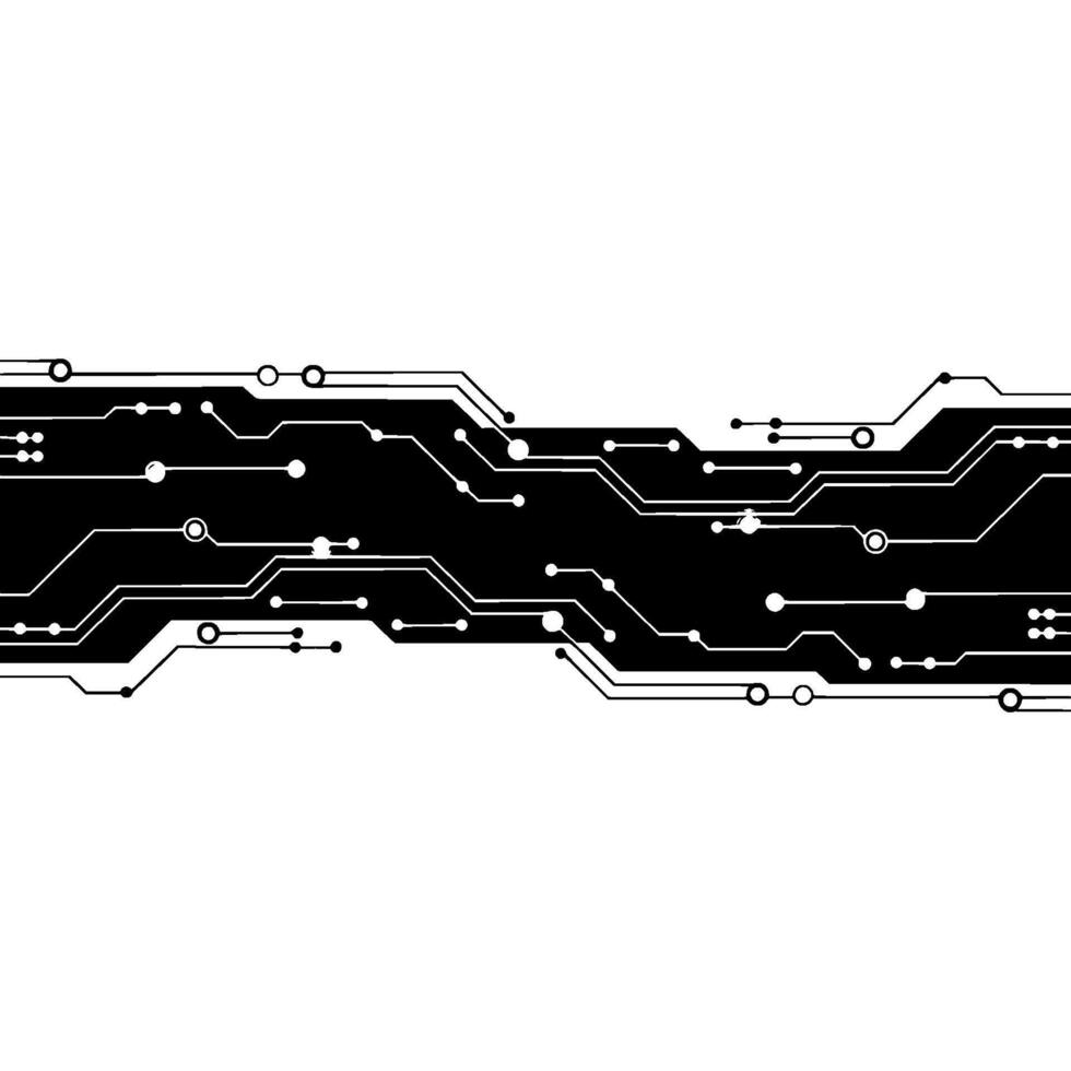 Tech Abstract Circuit Board with Glowing Dots. vector