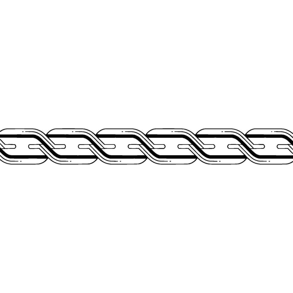 Abstract Chain Border Element, Geometric on White Background. vector