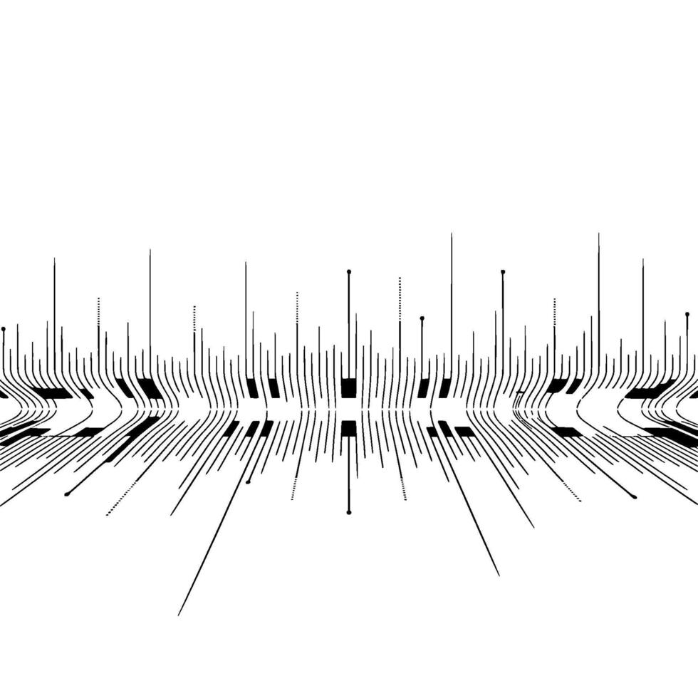 Abstract Digital Data Flow Lines Shapes on White. vector