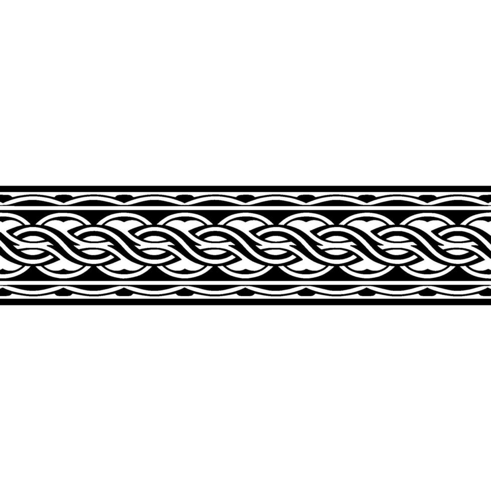 Celtic Knotwork Border , Black and White on Neutral Background. vector
