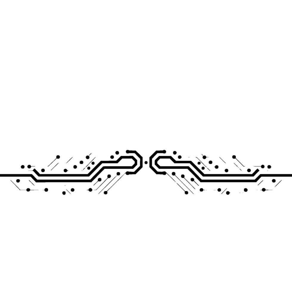 Minimalist Circuit Board on White Abstract Technology Background. vector