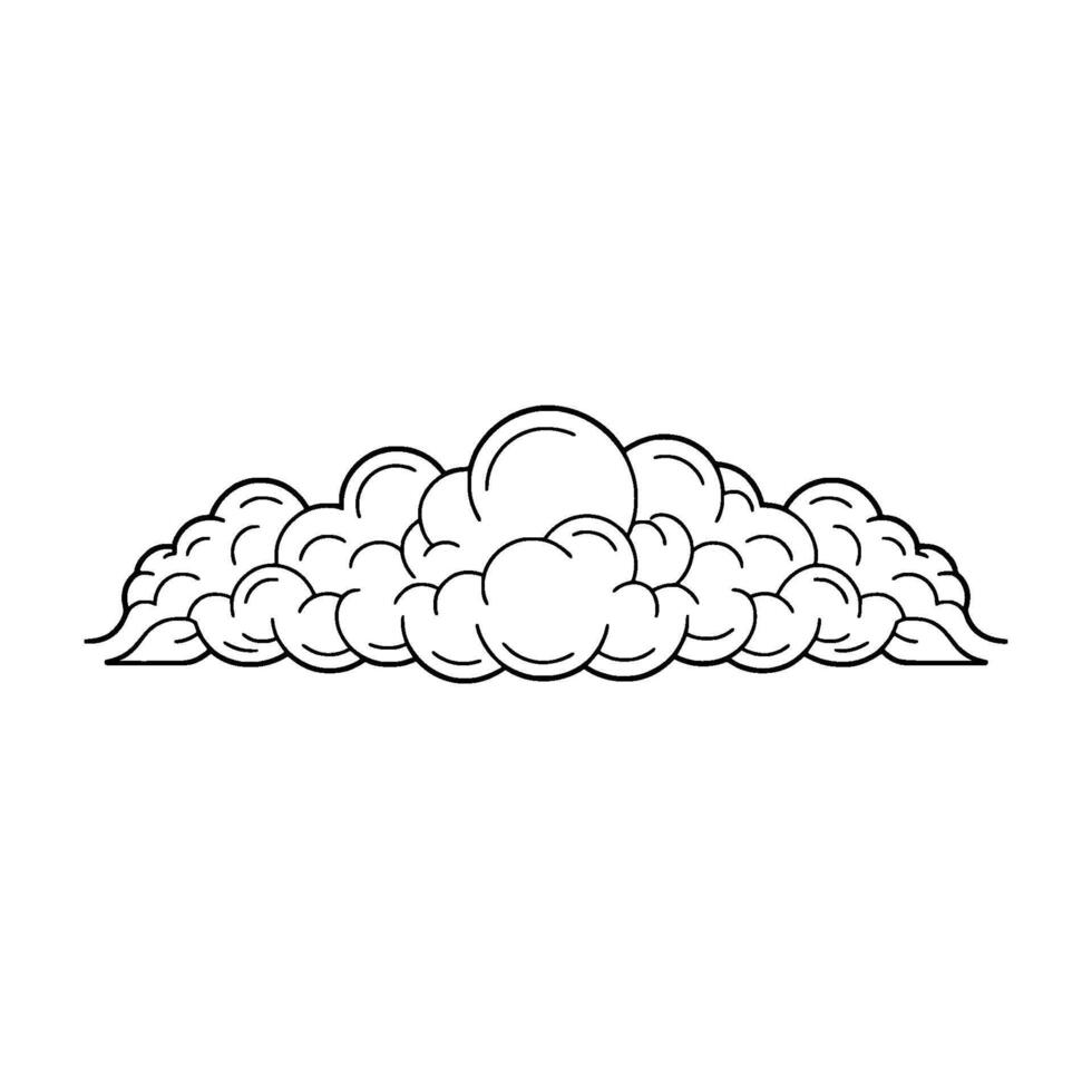 Simple Line Art Clouds , Minimalist Weather Element. vector