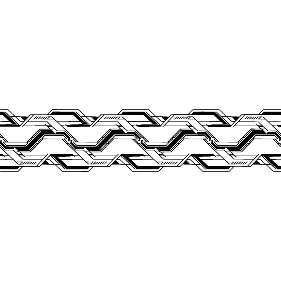Futuristic Geometric Border Element Abstract Tech on White. vector