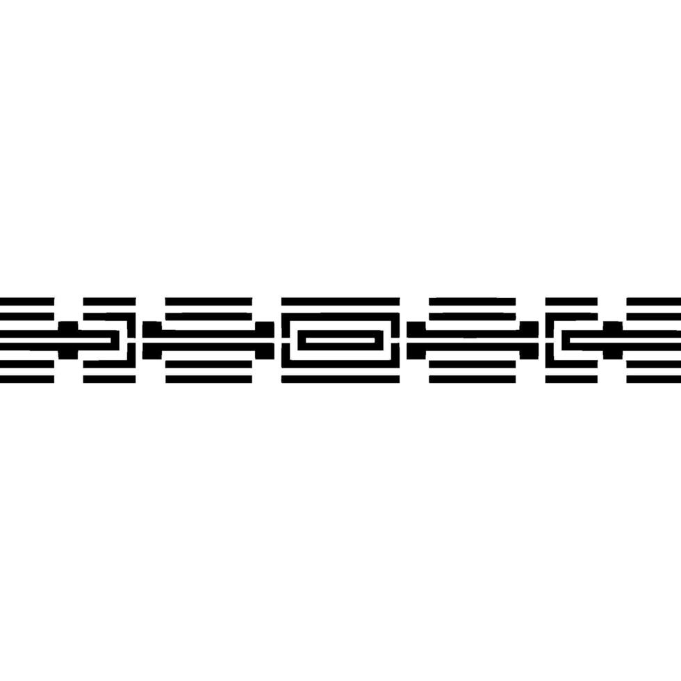 Geometric Border Minimalist Black and White Pattern. vector