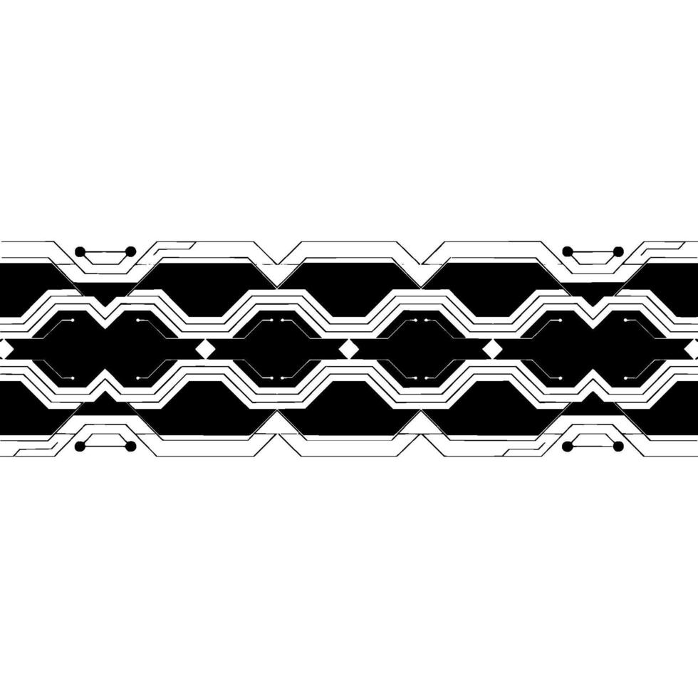 Tech Circuit Board , Minimalist Black White, Illustration. vector