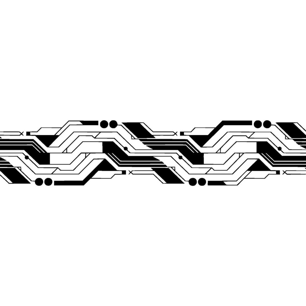 Abstract Circuit Board Tech Background in Monochrome. vector