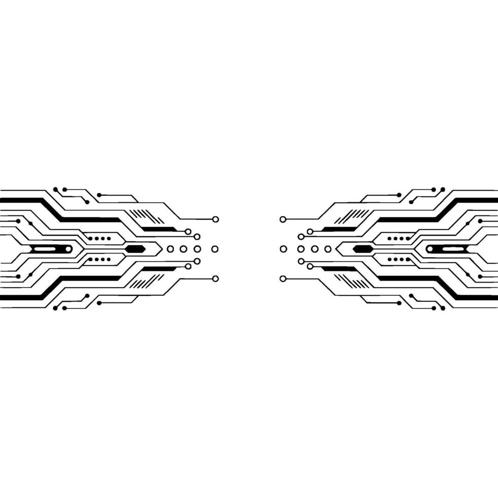 Abstract Circuit Board on White, Technology Background. vector